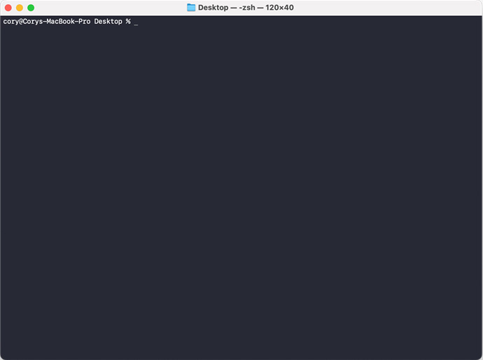 The clear terminal command prompt in Mac.