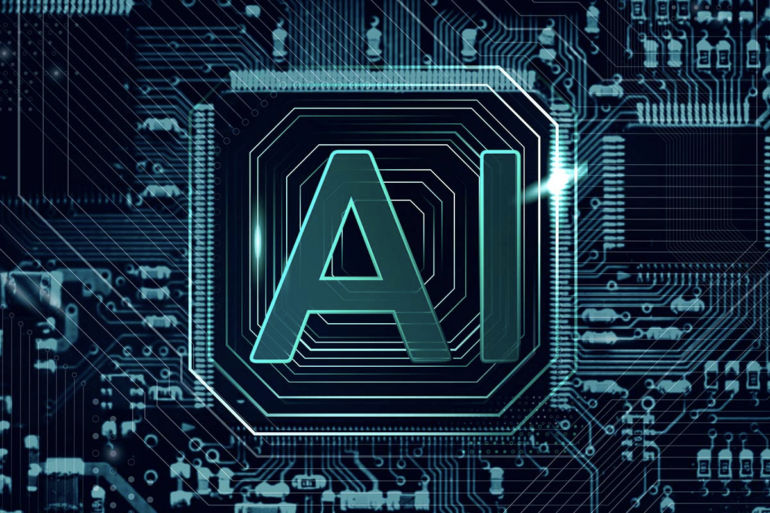 A microchip that has the word AI written on it.